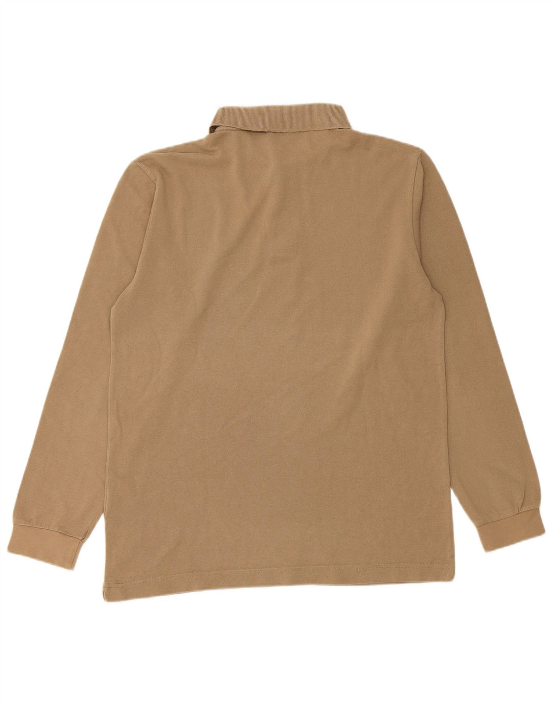 Camisa polo masculina de manga comprida Kappa algodão bege médio