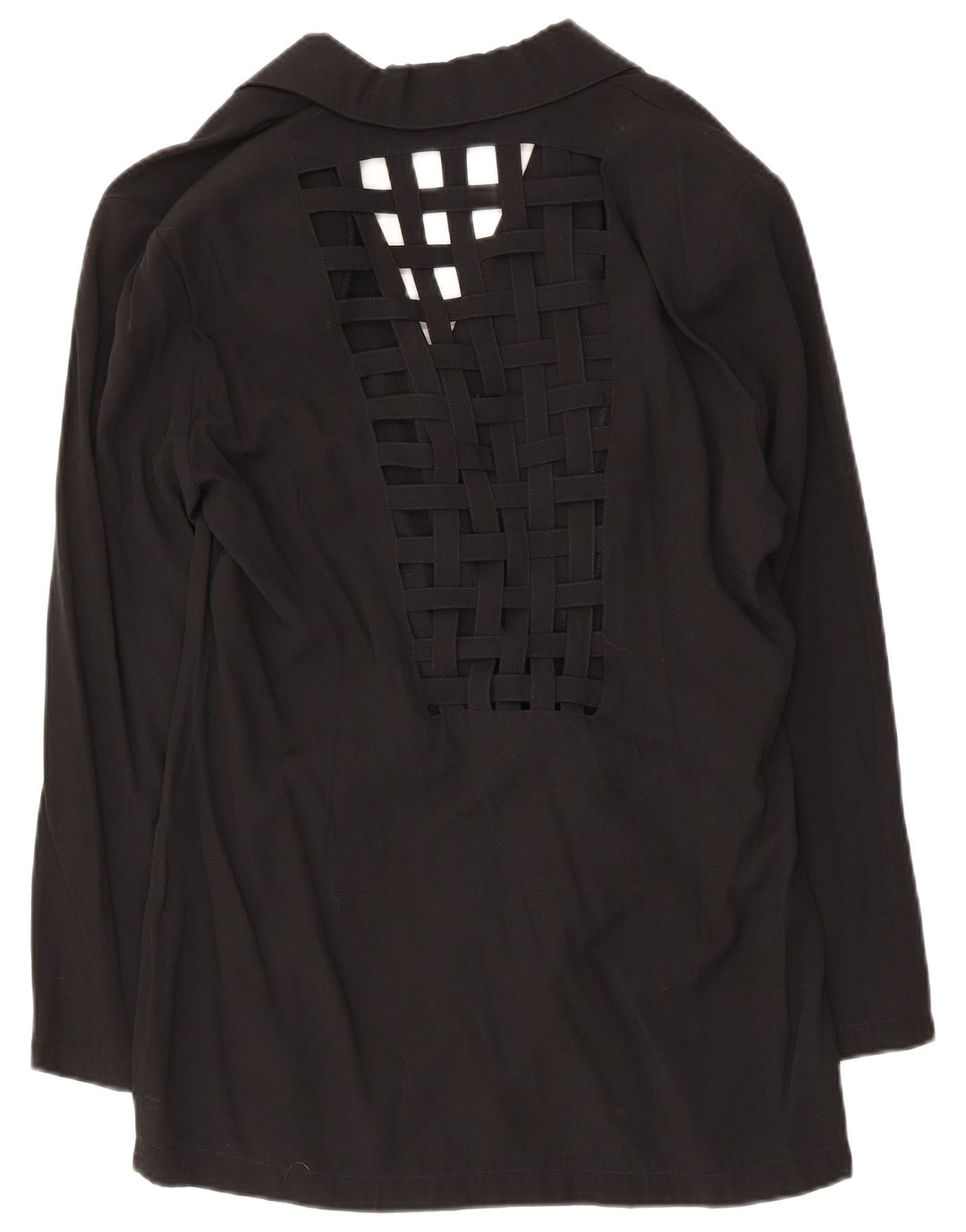 Jaqueta Blazer Vintage Feminina com 2 Botões Reino Unido 14 Médio Preto
