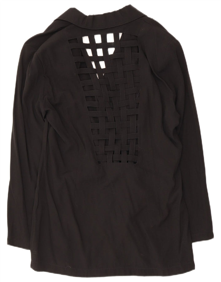 Jaqueta Blazer Vintage Feminina com 2 Botões Reino Unido 14 Médio Preto
