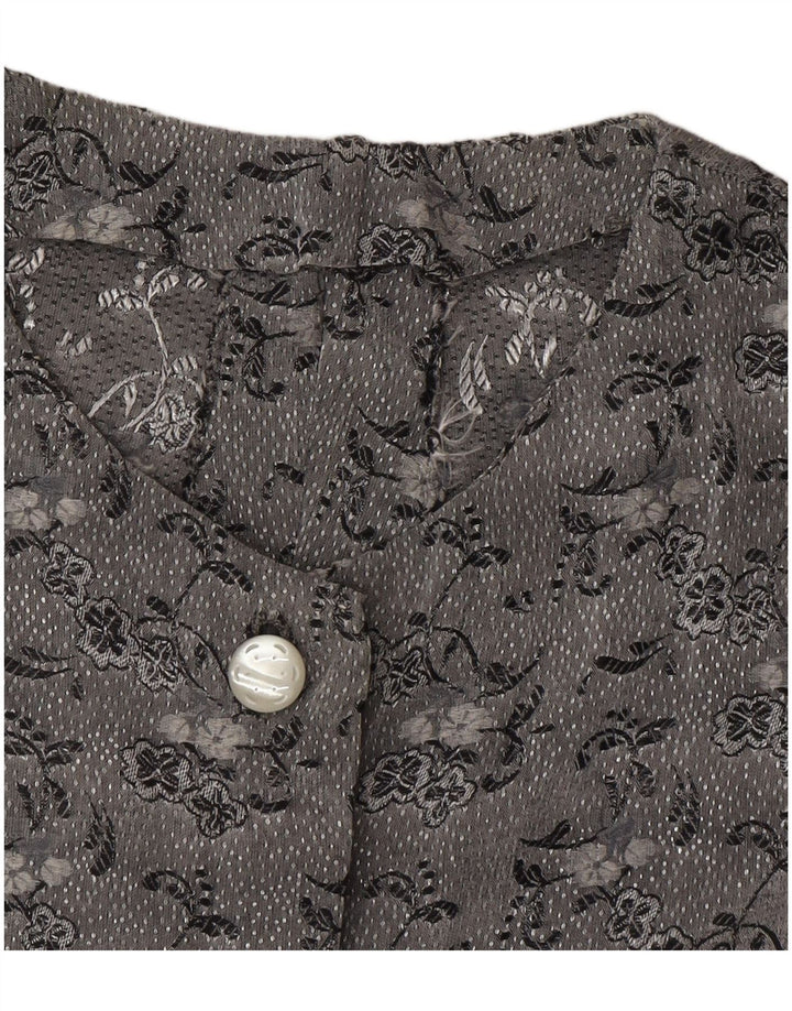 Macacão feminino vintage UK 12 cinza médio floral