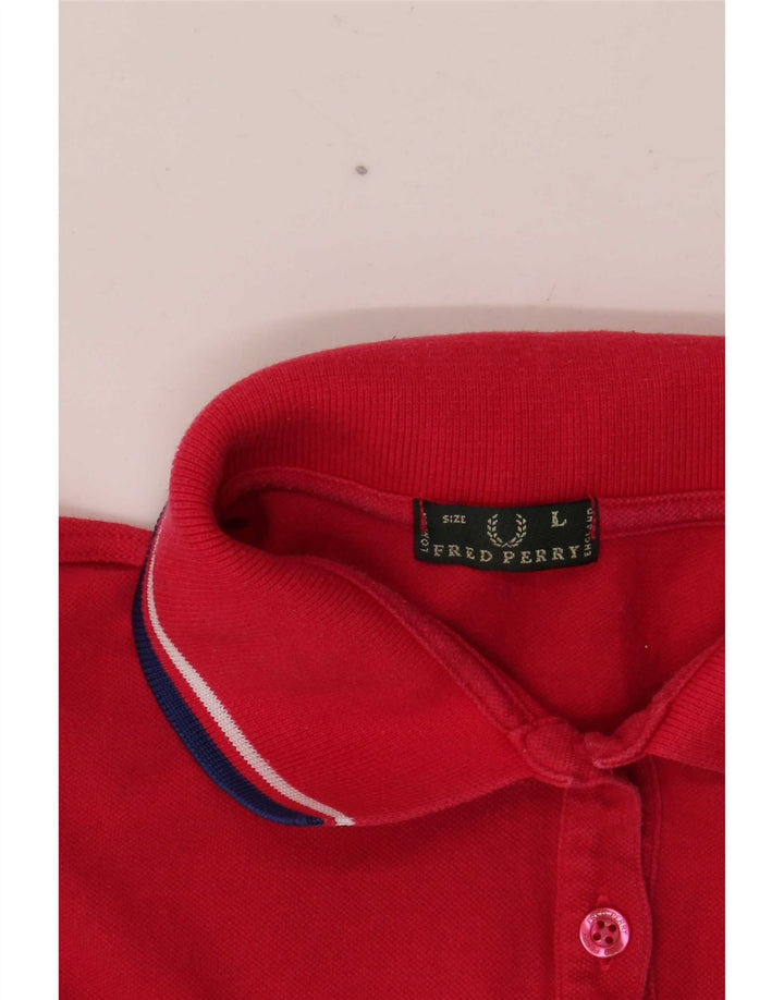 Camisa polo feminina Fred Perry Reino Unido 14 grande vermelha