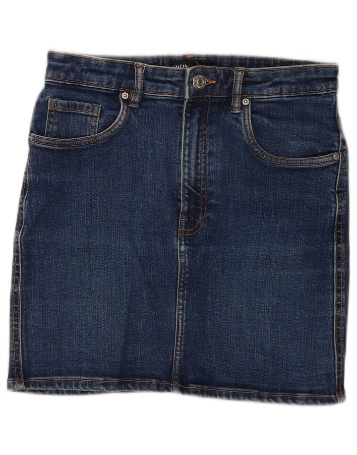 Mini saia jeans feminina Zara médio W28 azul