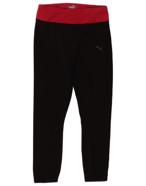 Puma Womens Crop Leggings UK 8 Pequeno Preto Colourblock Poliéster