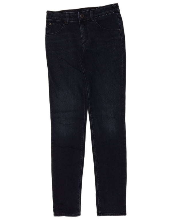 Armani feminino slim jeans W26 L29 algodão azul marinho