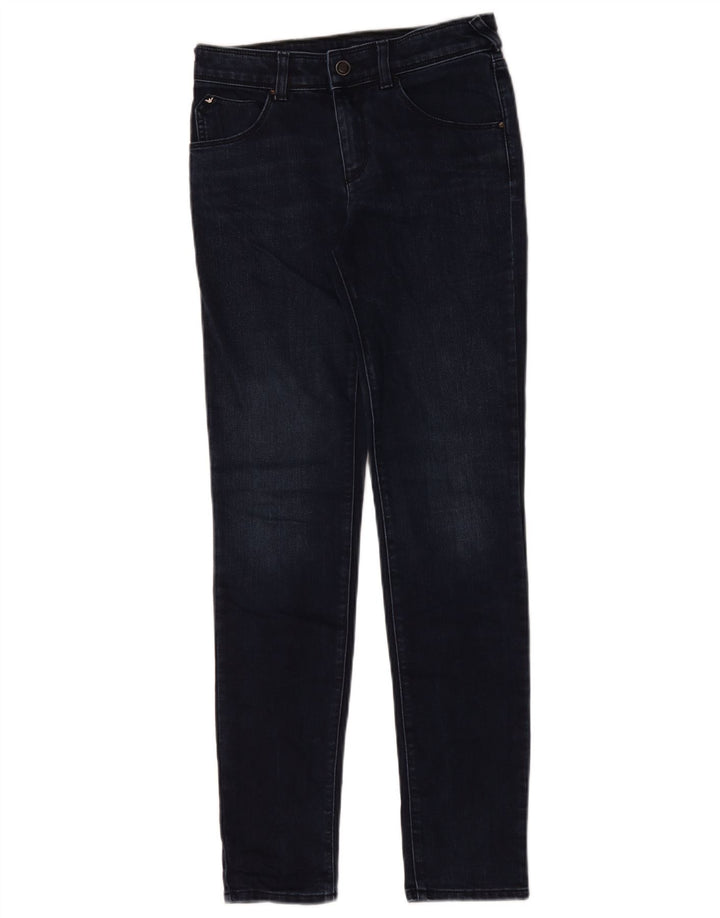 Armani feminino slim jeans W26 L29 algodão azul marinho
