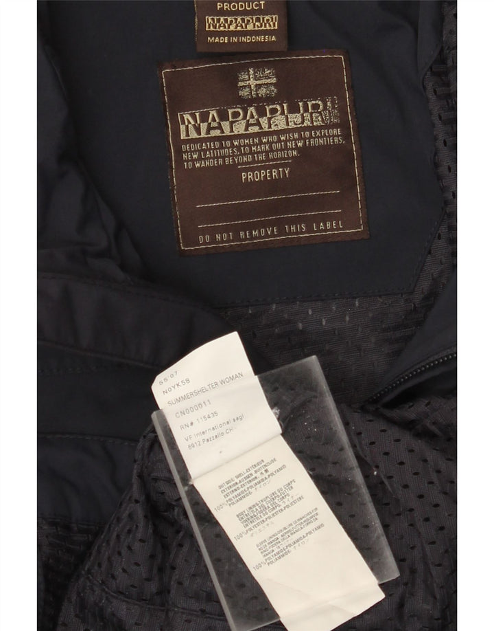 Jaqueta de chuva feminina Napapijri UK 12 médio azul marinho poliamida