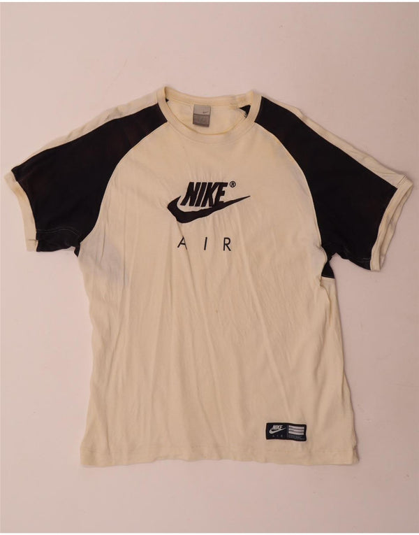 Camiseta gráfica masculina Nike UK 42/44 grande branco colorblock algodão