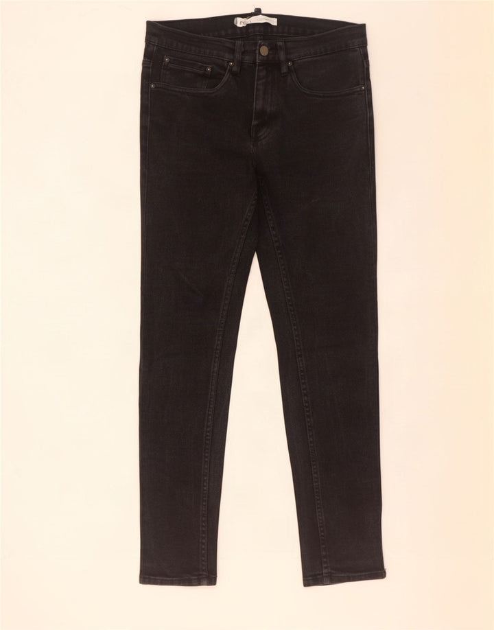 Zara Mens Slim Jeans EU 38 Pequeno W30 L30 Preto