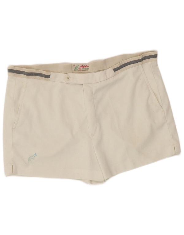 AUSTRALIAN L'ALPINA Shorts masculino casual de ajuste padrão IT 52 XL W34 branco