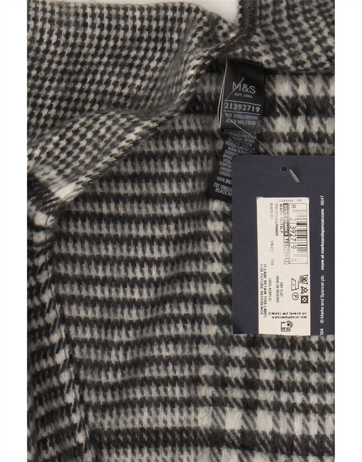 Suéter feminino Marks & Spencer Cape Cardigan tamanho único preto houndstooth