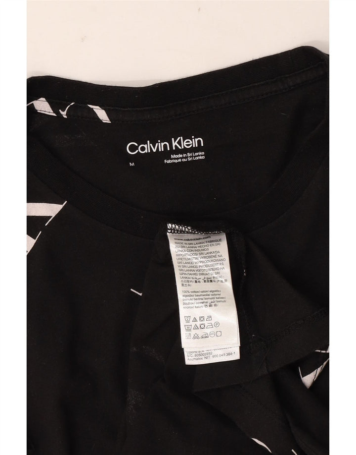 Calvin Klein Camiseta masculina gráfica Top médio algodão preto