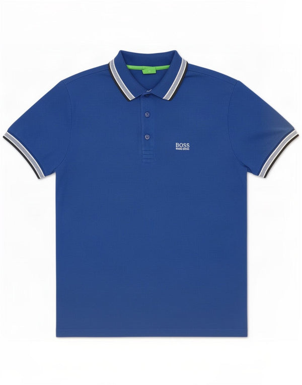 Camisa polo masculina Hugo Boss Regular Fit algodão azul médio