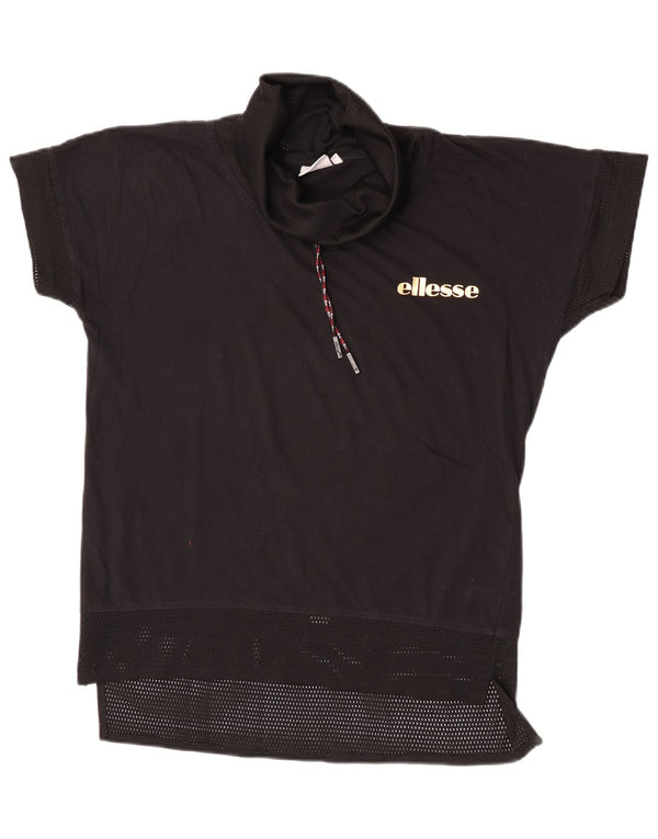 Camiseta feminina Ellesse com estampa gráfica UK 14 algodão preto médio