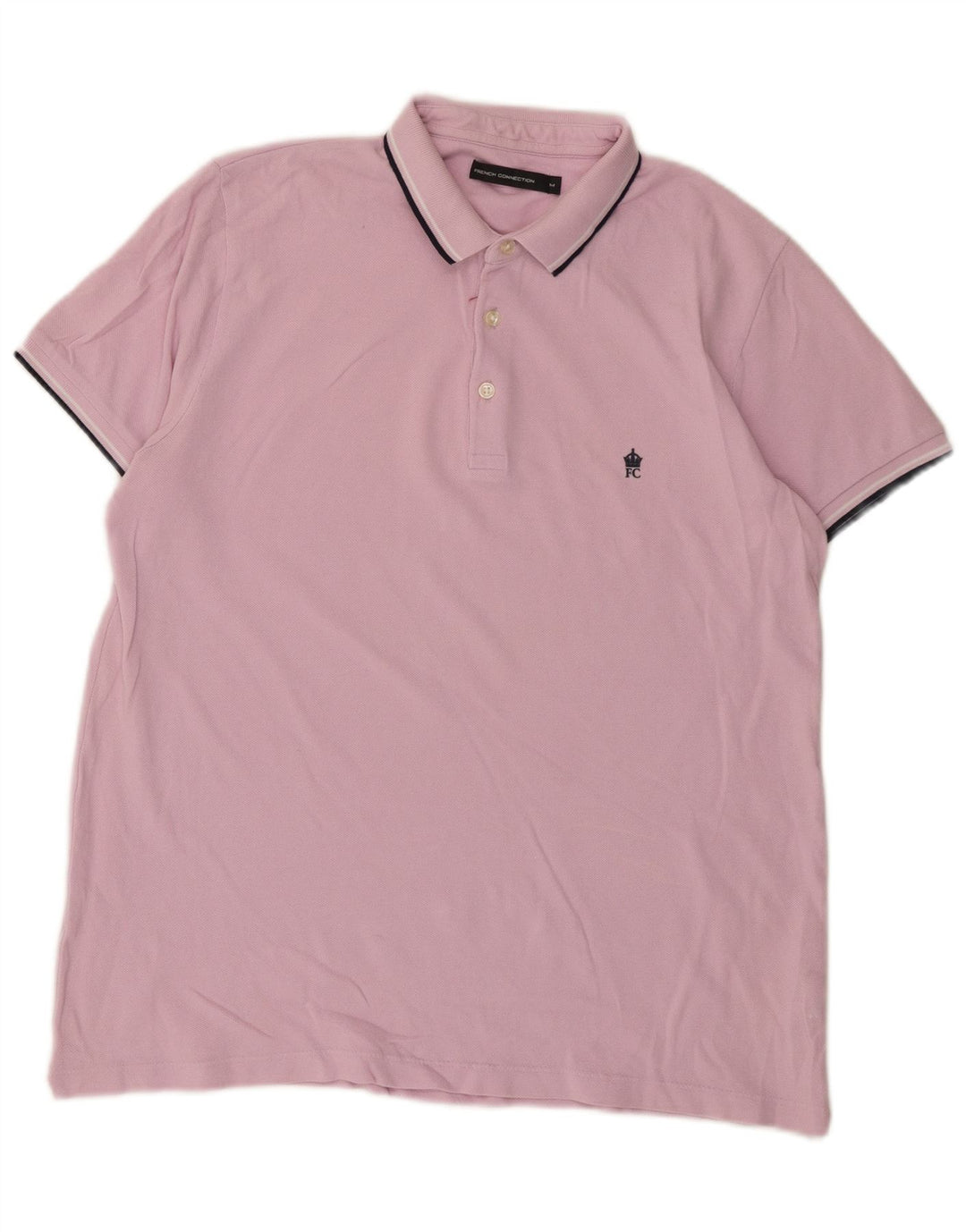 Camisa polo masculina de ajuste regular French Connection algodão rosa médio