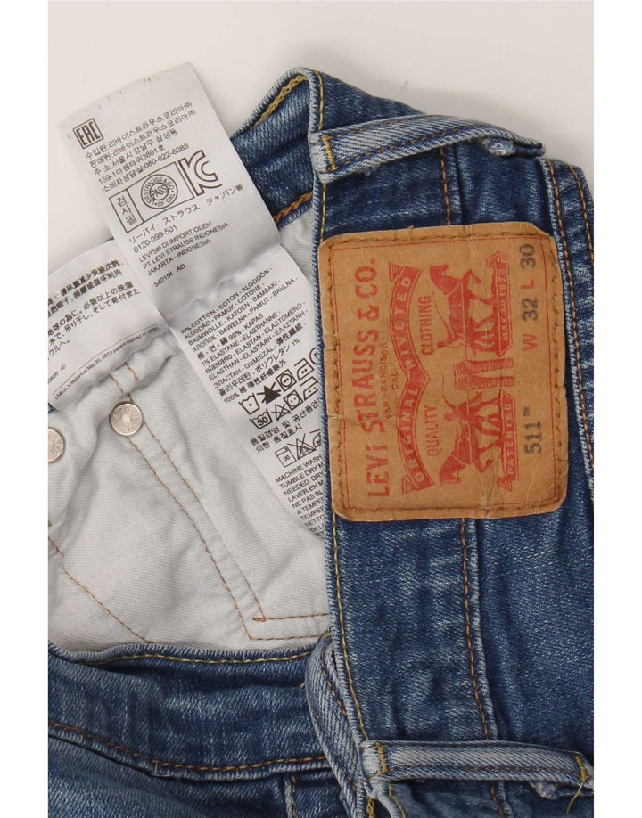 Levi's Masculino 511 Slim Jeans W32 L30 Azul Algodão