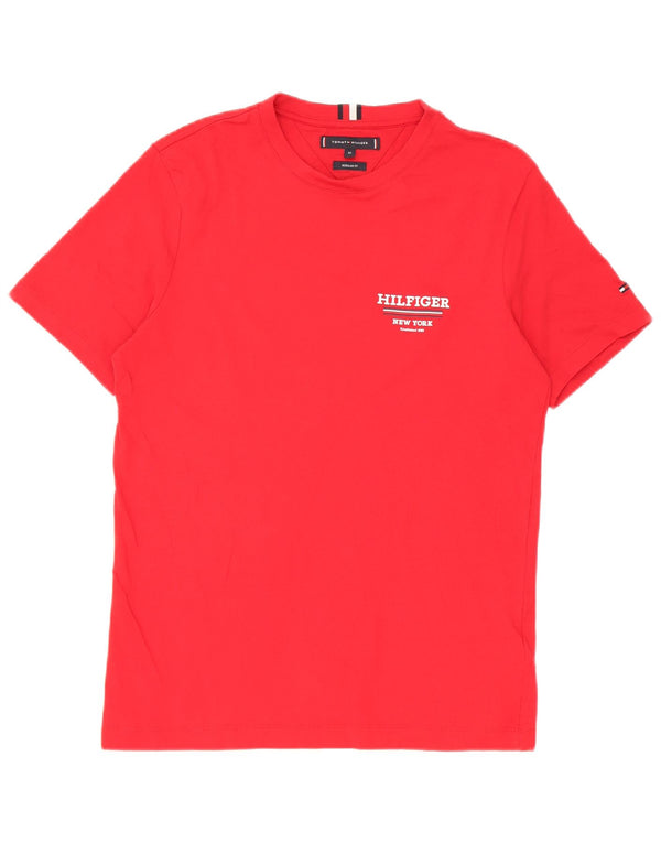 Camiseta masculina Tommy Hilfiger Regular Fit Top XS de algodão vermelho
