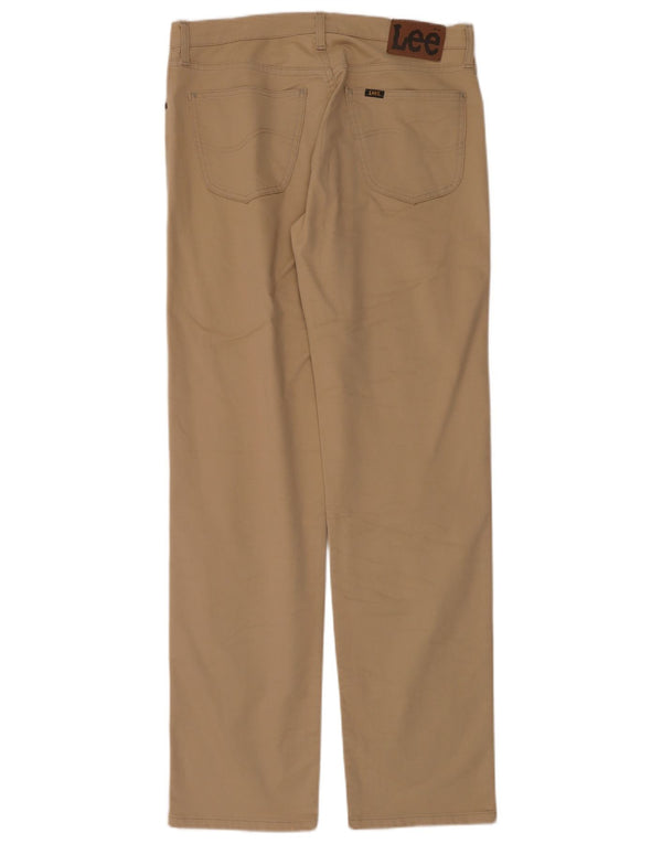 Lee Calça masculina reta casual W33 L34 algodão bege