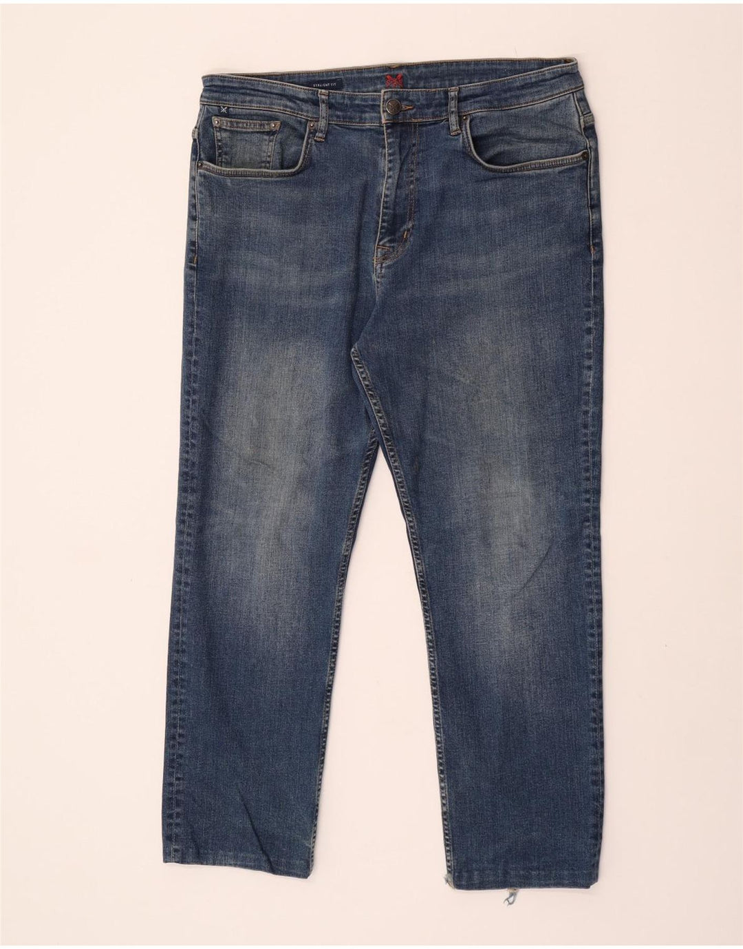 Crew Clothing Masculino Regular Straight Jeans W38 L27 Azul Algodão