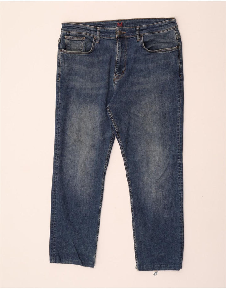 Crew Clothing Masculino Regular Straight Jeans W38 L27 Azul Algodão