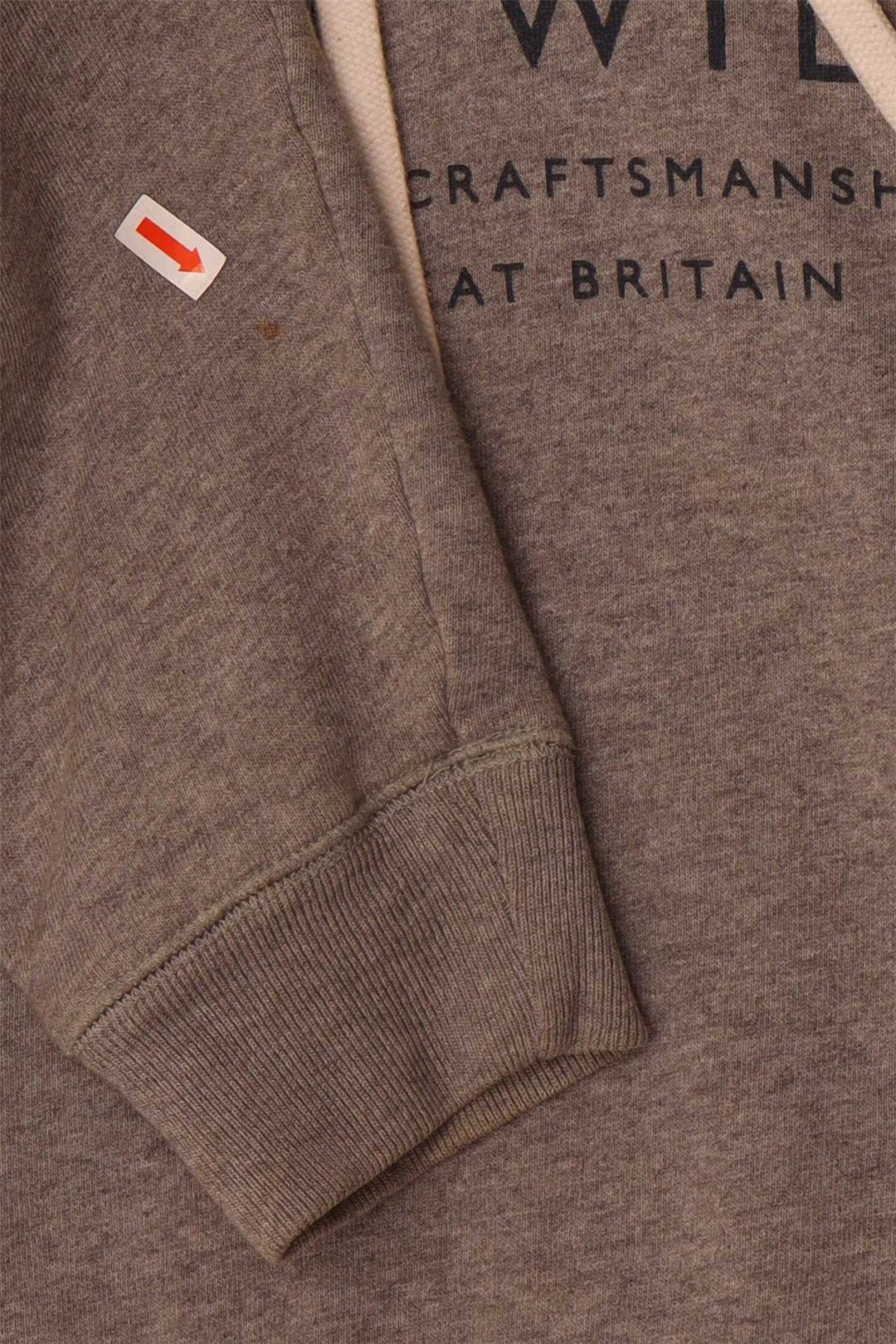 JACK WILLS Suéter masculino com capuz gráfico pequeno algodão cinza