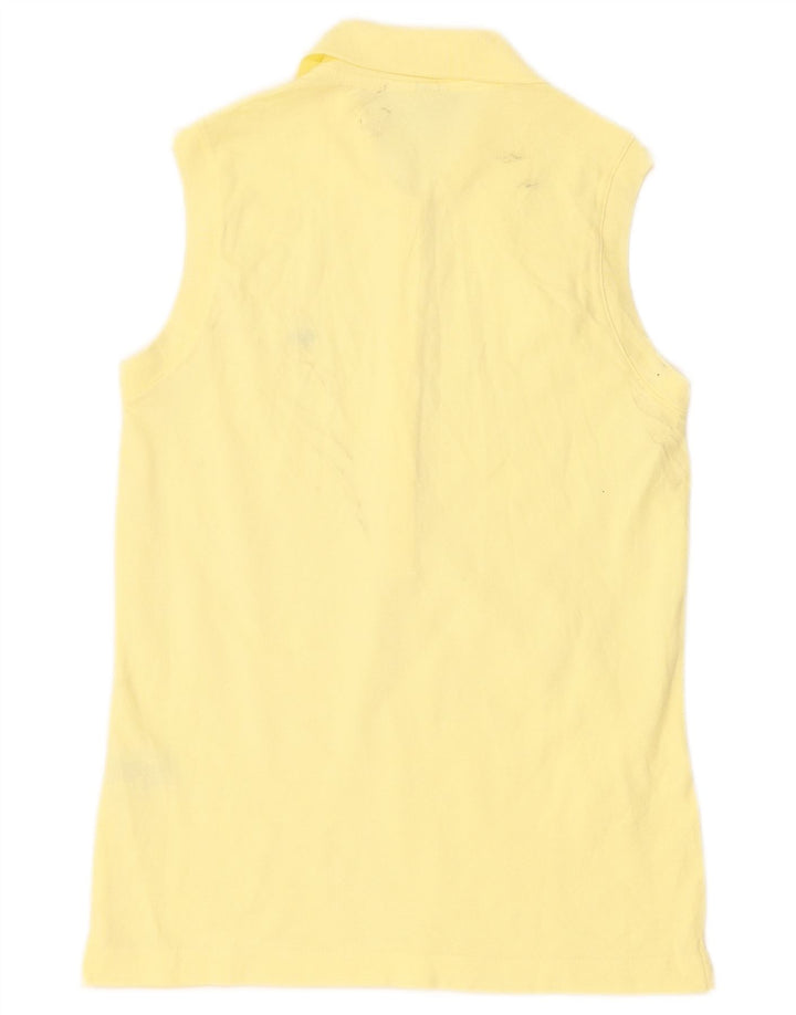 Camisa polo feminina sem mangas Lacoste tamanho 40 algodão amarelo médio