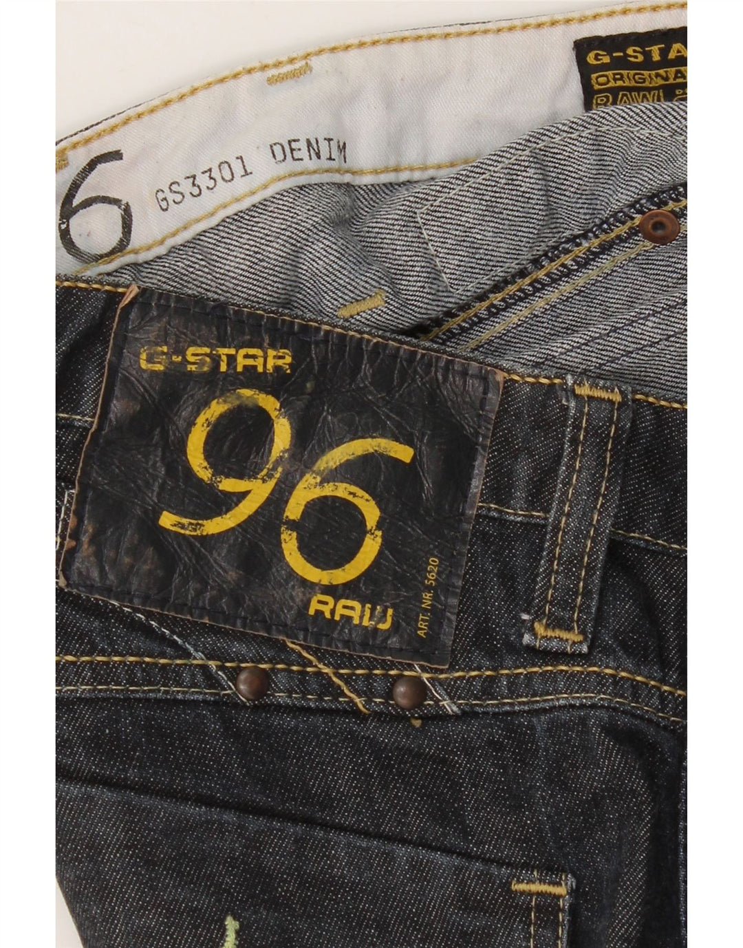 G-Star feminino 3301 gráfico slim jeans W30 L29 azul