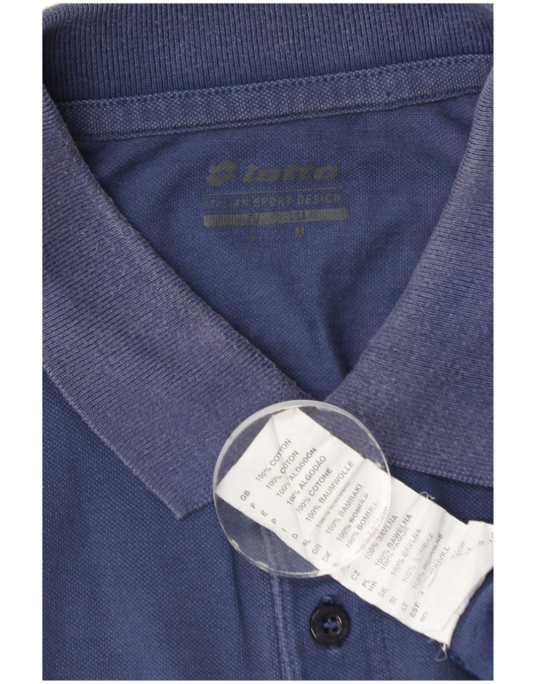 Camisa polo masculina Lotto grande algodão azul