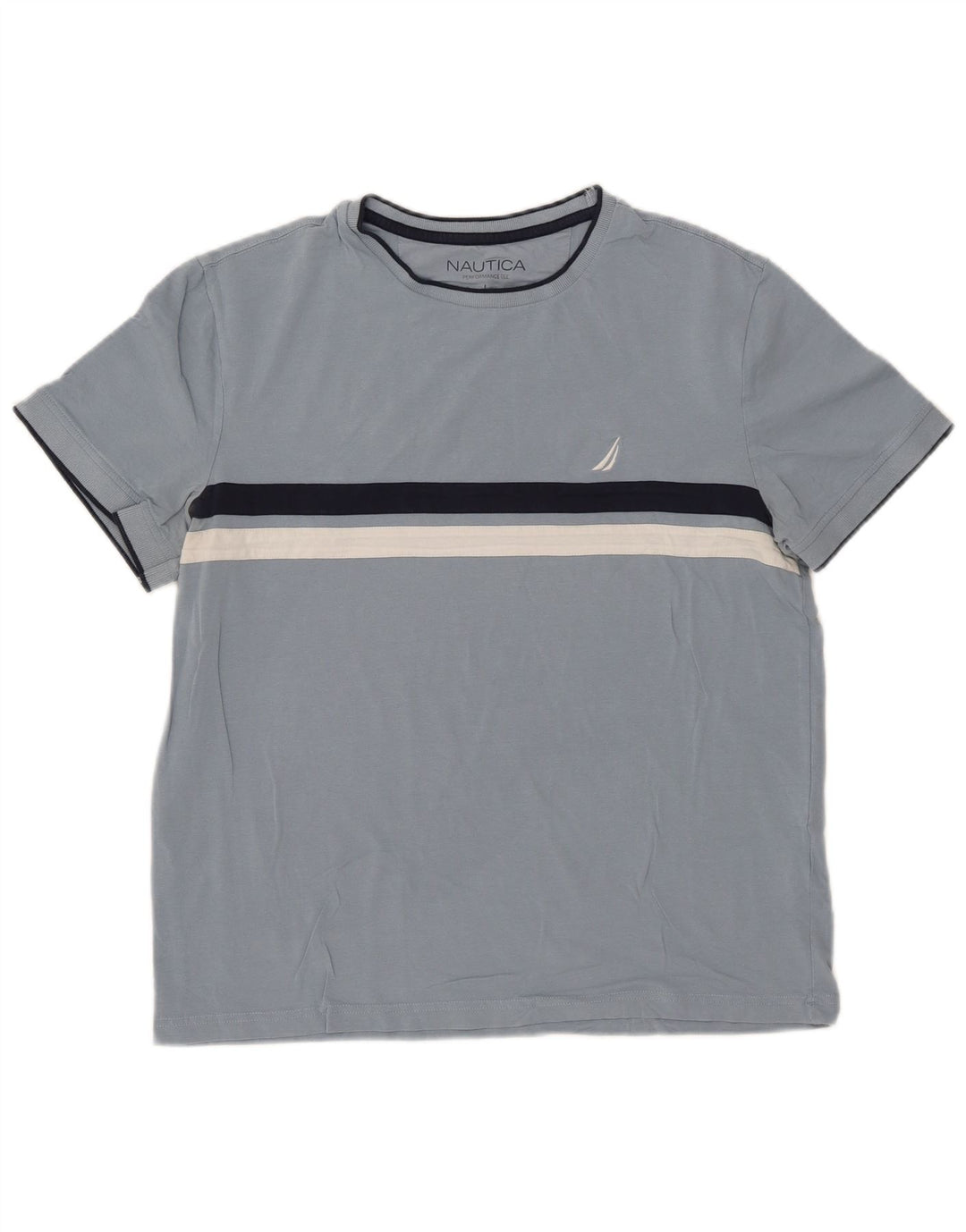 Camiseta masculina Nautica Top grande algodão azul