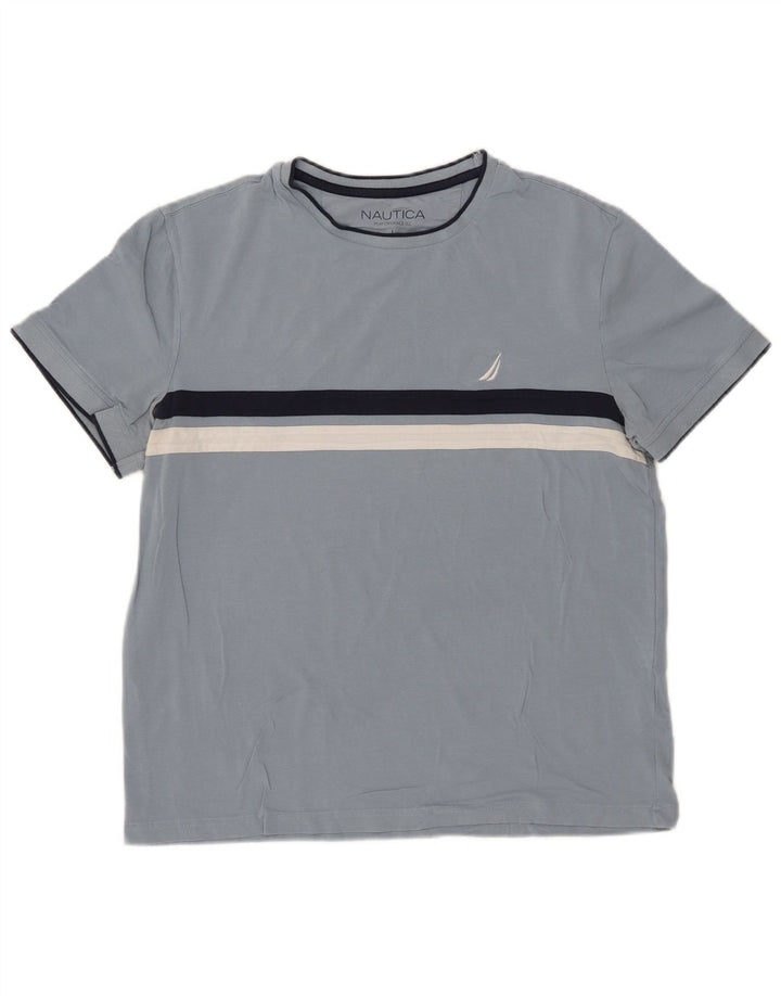 Camiseta masculina Nautica Top grande algodão azul