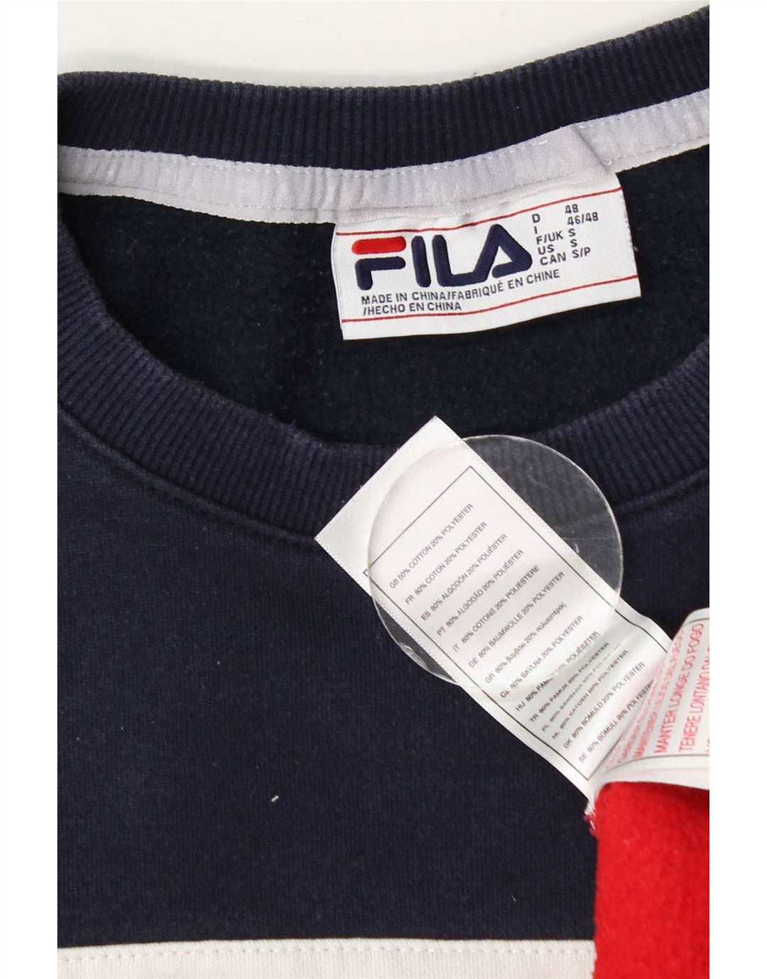 Fila Moletom Gráfico Masculino Jumper Pequeno Multicolorido Colorblock Algodão