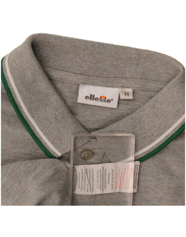 Camisa polo feminina Ellesse algodão manchado cinza médio