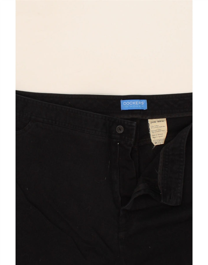 DOCKERS Womens Slim Casual Trousers W44 L28 Black Cotton Vintage Dockers and Second-Hand Dockers from Messina Hembry 