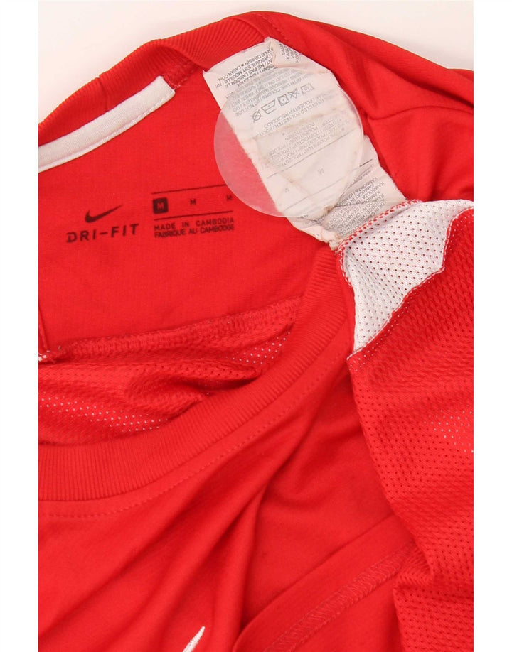 Nike Mens Dri Fit Camiseta Top Médio Poliéster Vermelho