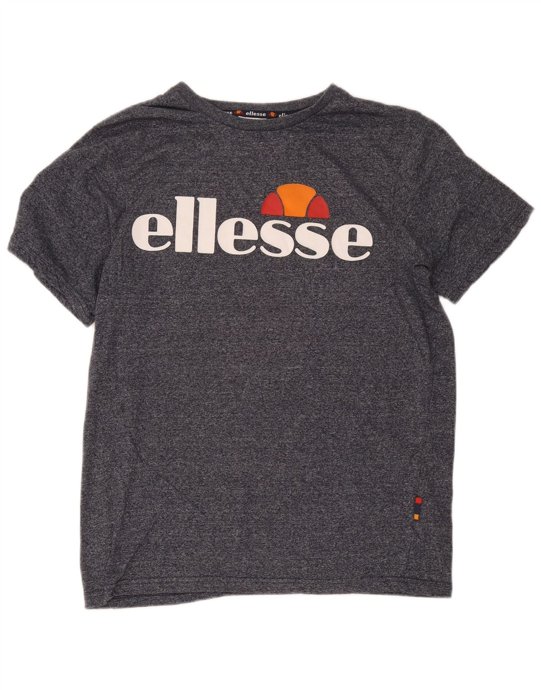 Camiseta masculina Ellesse com estampa gráfica de algodão manchado cinza médio
