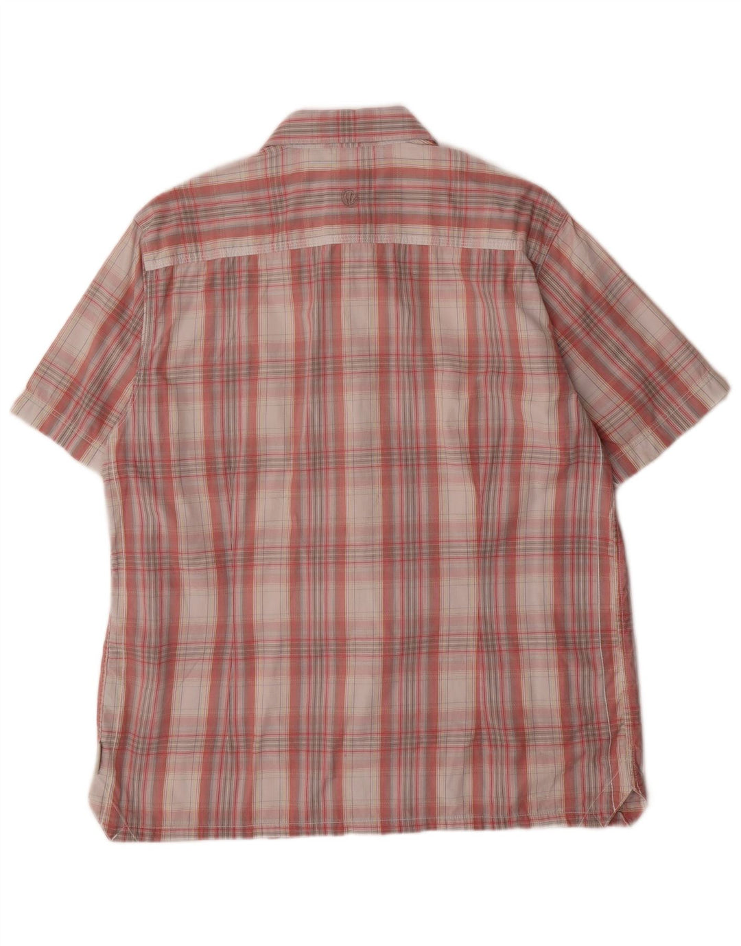 Camisa masculina de manga curta Fat Face grande algodão xadrez rosa