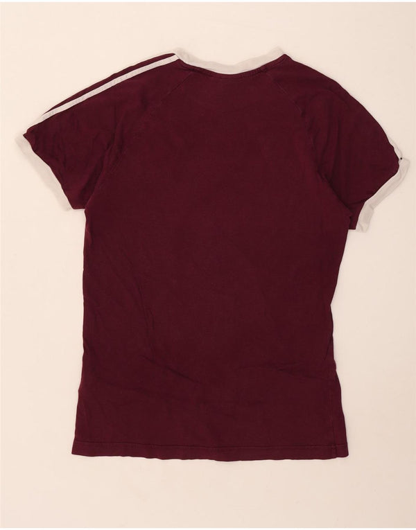 Adidas Mens Camiseta Top Médio Algodão Borgonha