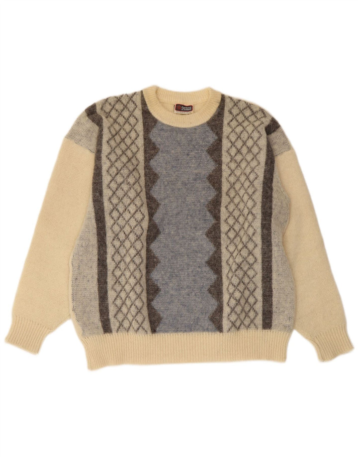 SAMBAND OF ICELAND Suéter masculino com gola redonda, grande bege