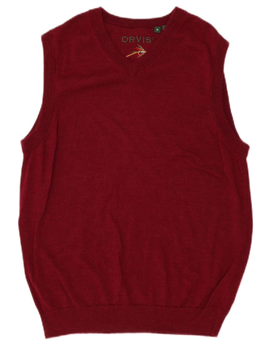 Orvis Colete Masculino Regata Médio Lã Merino Borgonha