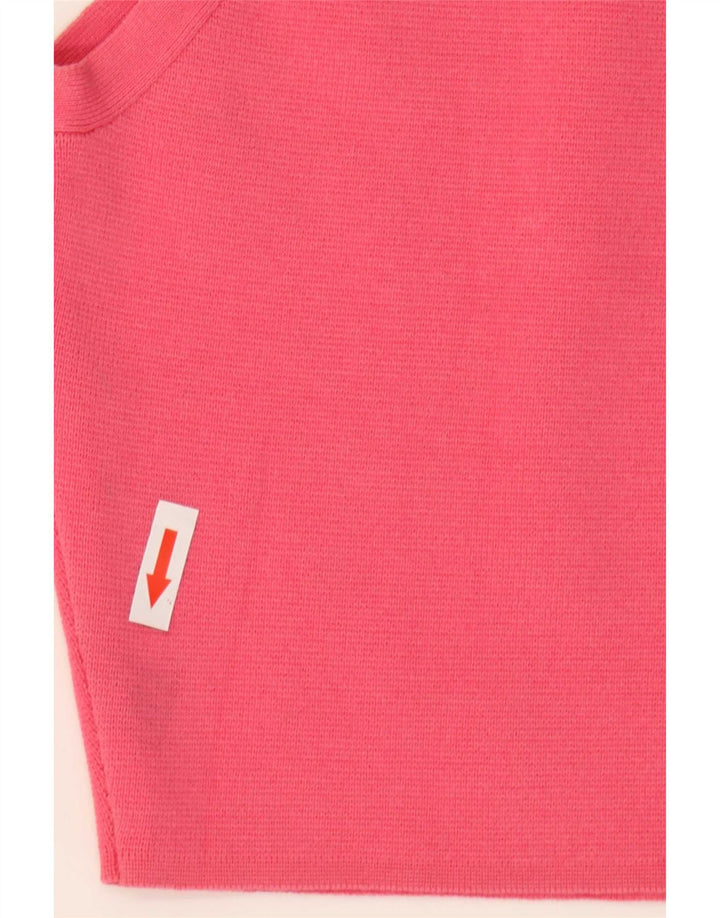 Zara Womens Crop Vest Top UK 12 Médio Rosa