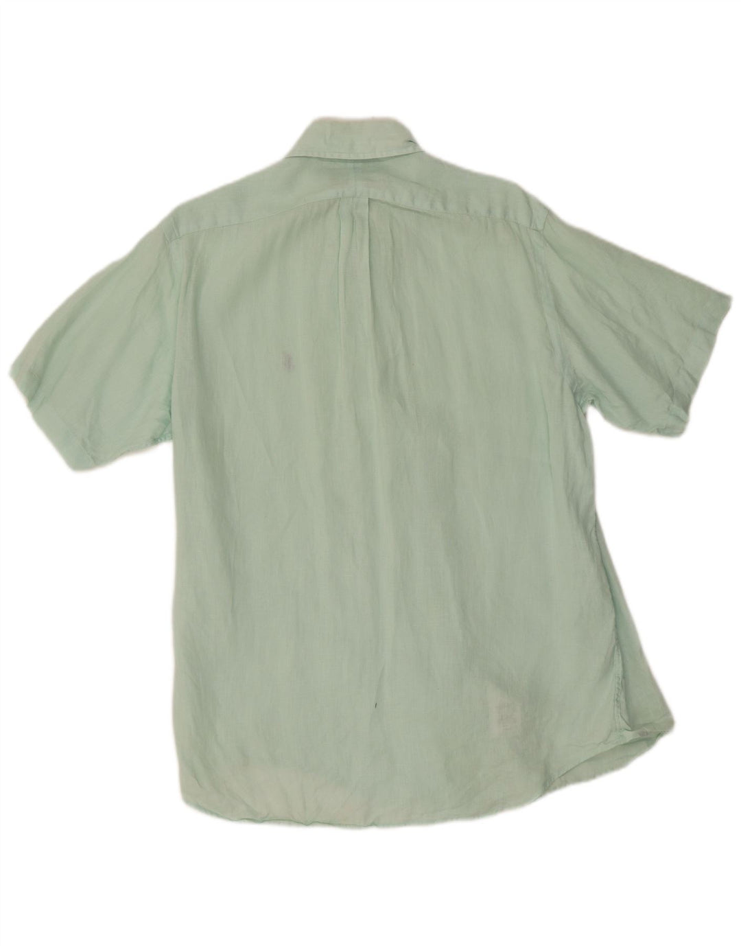 Camisa masculina de manga curta Ralph Lauren linho verde médio