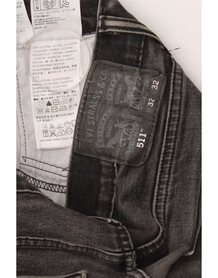 Jeans Levis 511 Slim Masculino W32 L27 Algodão Preto