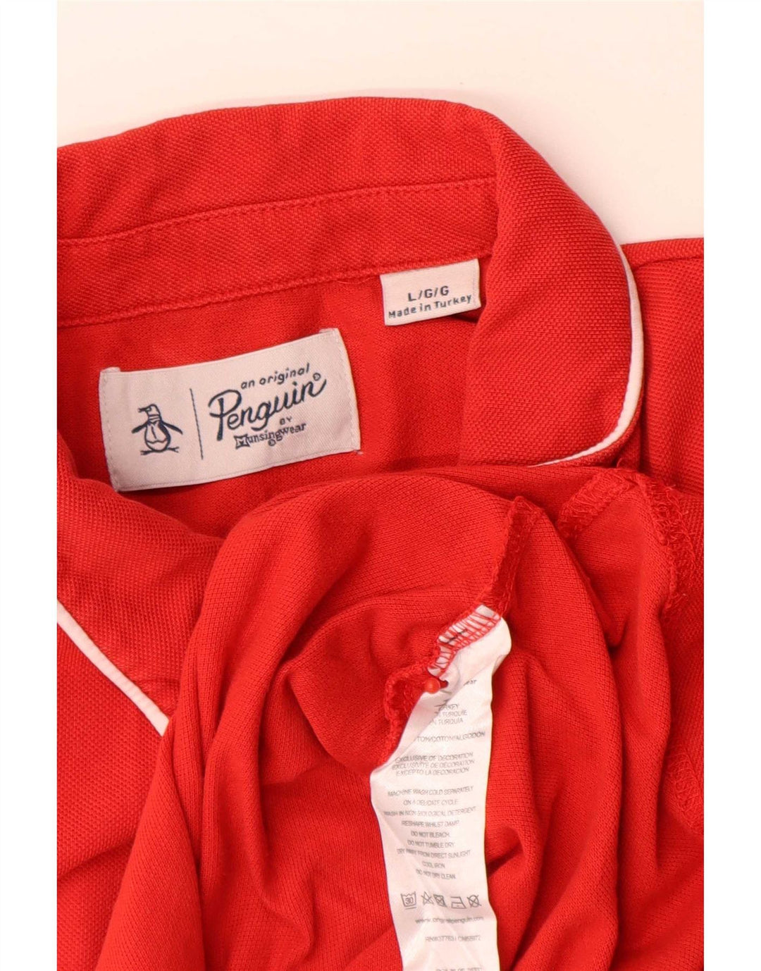 Camisa polo masculina Penguin grande algodão vermelho