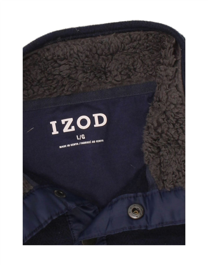 IZOD Mens Button Neck Sweatshirt Jumper Large Navy Blue Vintage Izod and Second-Hand Izod from Messina Hembry 