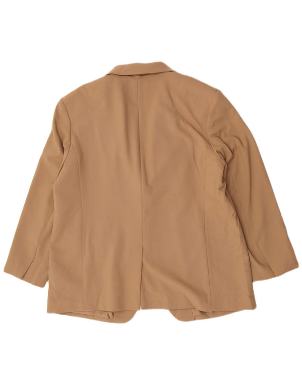 Jaqueta blazer feminina Marks & Spencer com 1 botão Reino Unido 18 XL bege poliéster