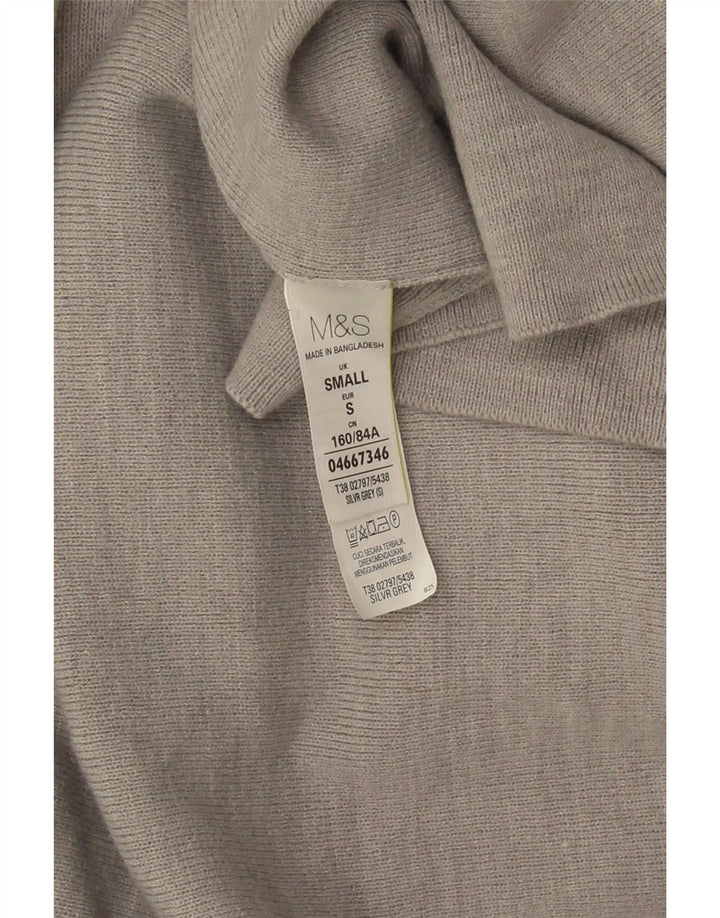 Marks & Spencer Suéter feminino Longline Open Cardigan Reino Unido 10 Pequeno Cinza