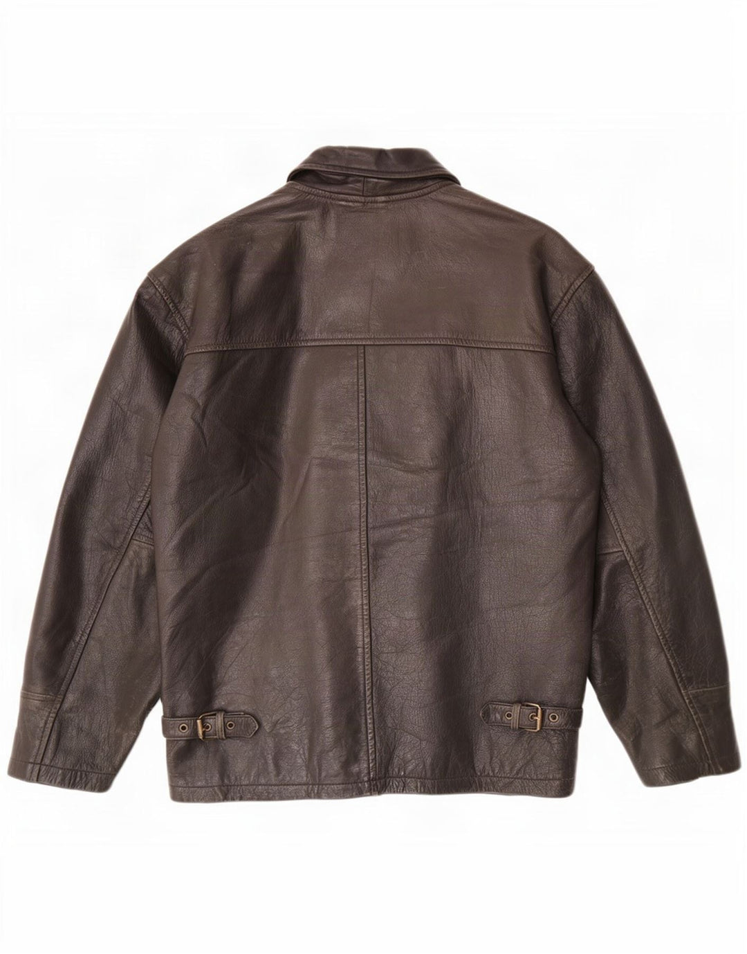 Jaqueta de couro masculina Bomb Boogie UK 36 pequena marrom