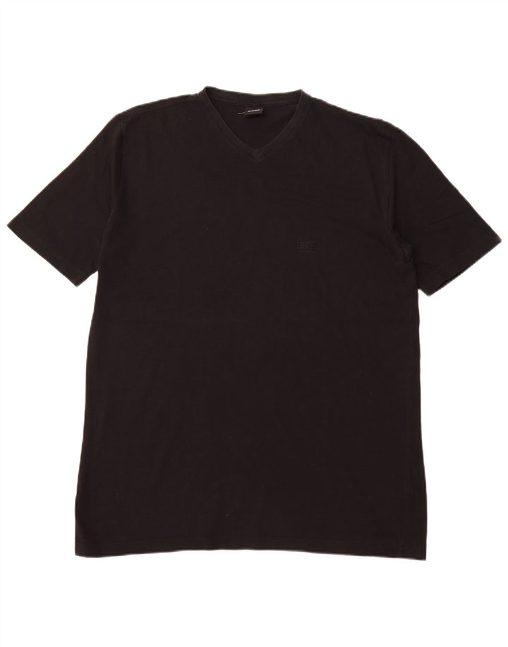Camiseta masculina HUGO BOSS Top grande de algodão preto
