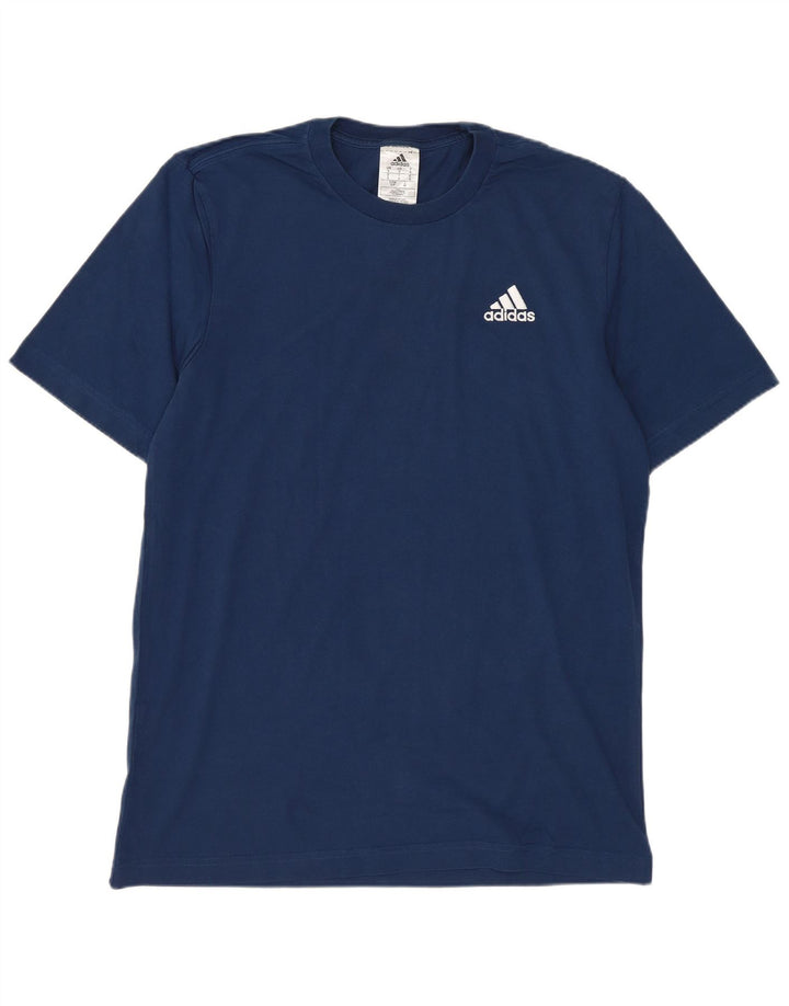 Adidas Mens Camiseta Top Pequeno Algodão Azul Marinho