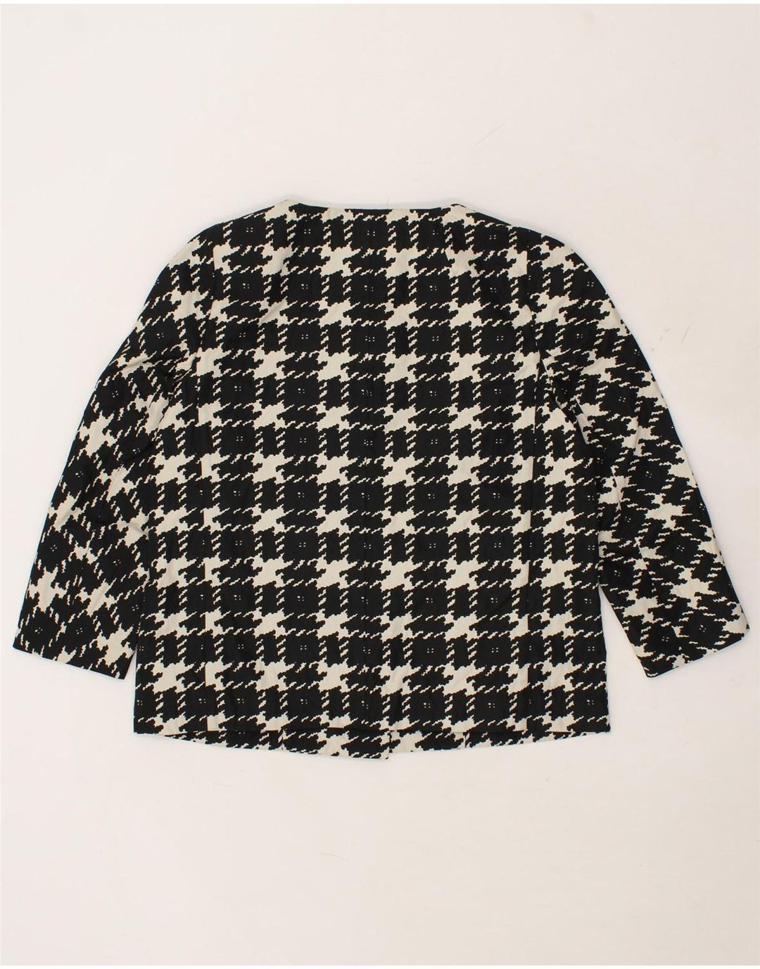 Jaqueta blazer feminina MAX MARA UK 12 poliéster xadrez preto médio