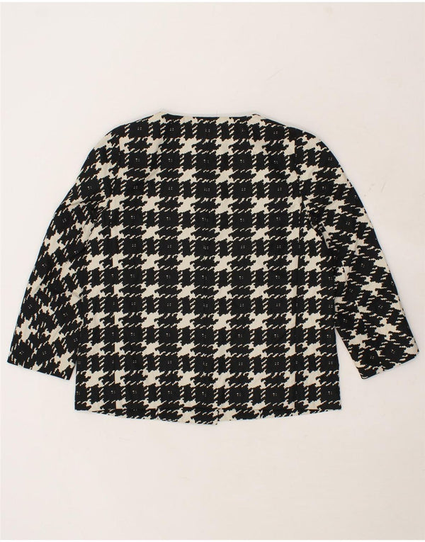Jaqueta blazer feminina MAX MARA UK 12 poliéster xadrez preto médio